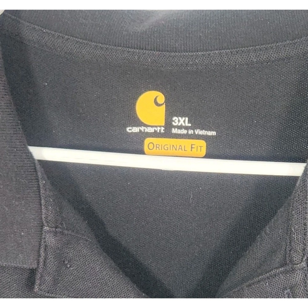 2018 Carhartt Shirt Mens 3XL Black Original Fit Pocket Polo‎ K570 BLK - Picture 5 of 8